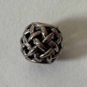 Retired Pandora Forever Entwined Silver Woven Charm. Would also work w/ necklace